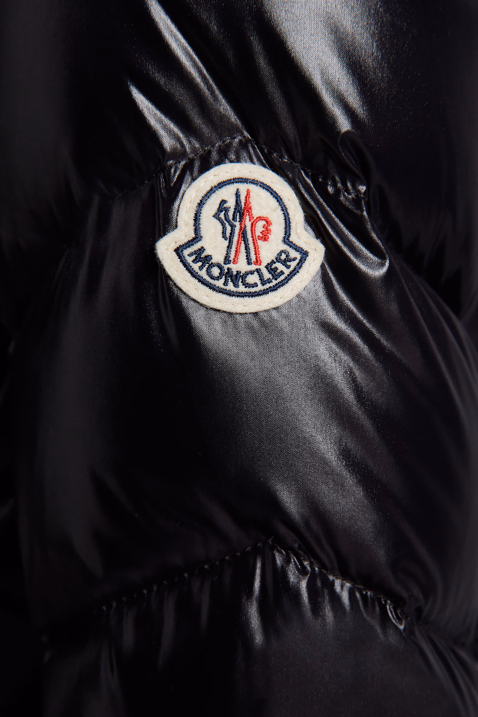 Marus Hooded Geometric-Quilted Long Down Jacket Women Black Moncler 8